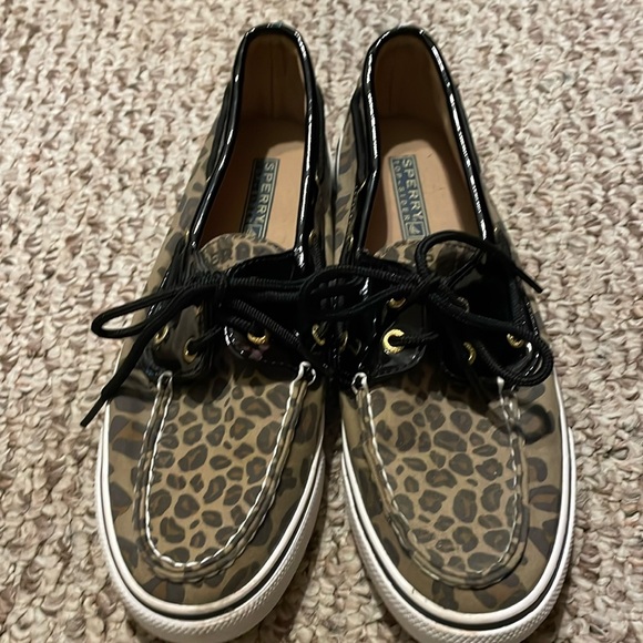 Sperry Shoes - Sperry Leopard Print Boat Shoes in Brown and Black